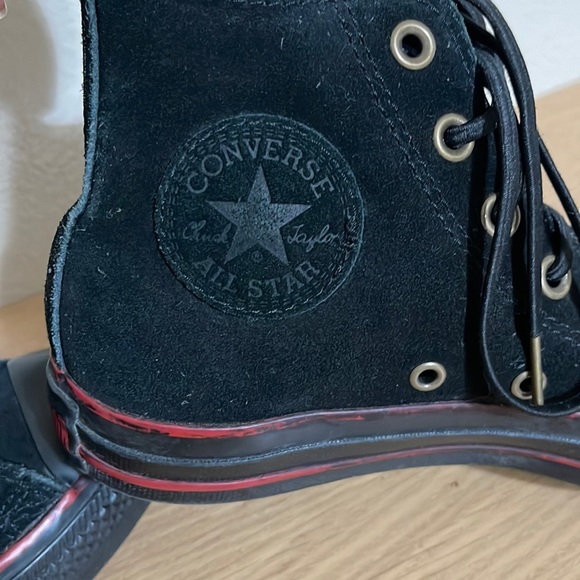 VINTAGE RARE Converse All Star 1Q101 Suede Leather Hi Sneakers sz 7 women - Picture 6 of 16